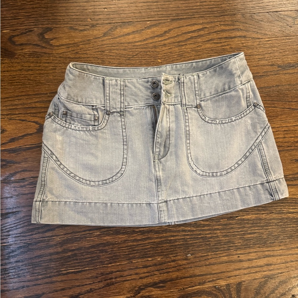 Diesel Vintage Y2K Mini Gray Denim Skirt Size 25 Worn Once